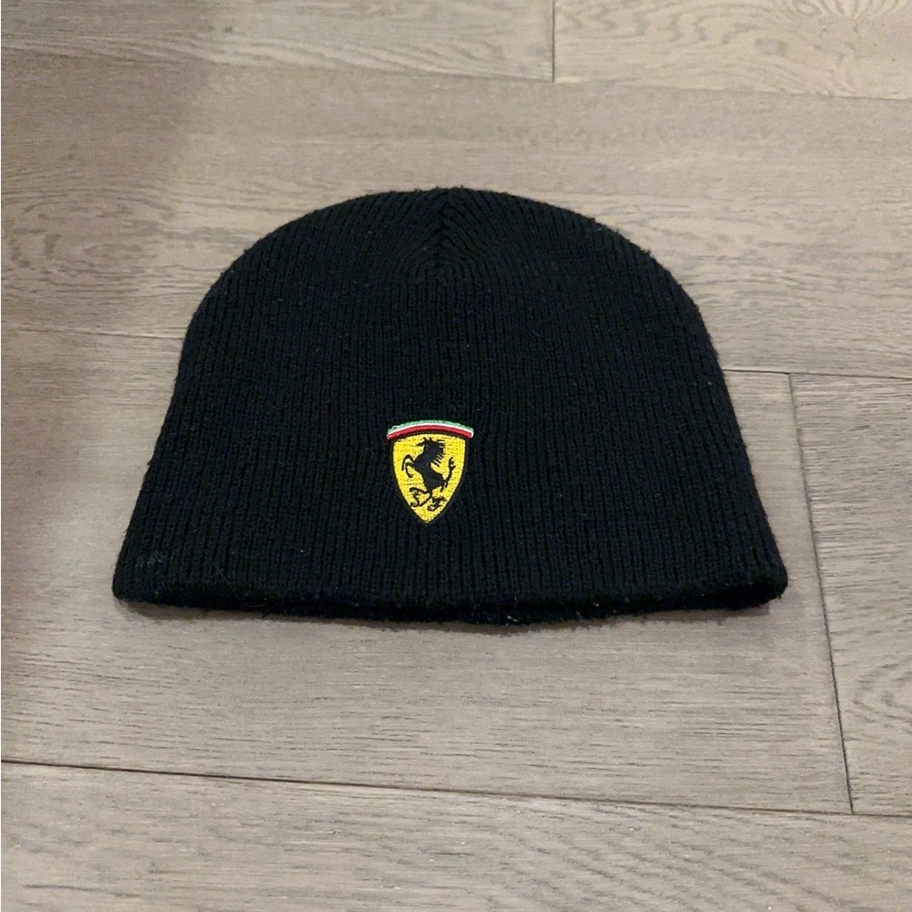 Ferrari Black Knit Beanie